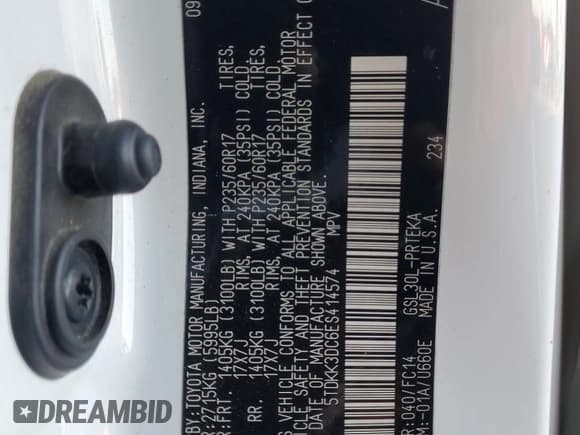 ✅ 2014 Toyota Sienna LE • VIN: 5TDKK3DC6ES414574 • Lot: 82541325. Wystawiony na Copart z przebiegiem 198 334 mil. Bezpłatny archiwum sprzedaży aukcyjnych z USA i szczegółowy raport historii pojazdu na DreamBid. Zdjęcie 13.