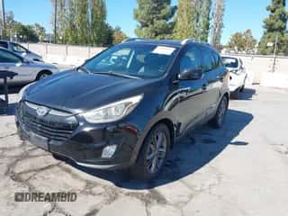 2014 Hyundai Tucson Limited with VIN KM8JU3AG5EU801900, listed as a IAAI auction lot 43481583 with 135,174 mi miles and . Bid and sale history available at DreamBid. Image 2.