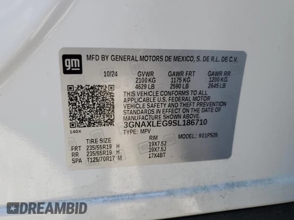 ✅ 2025 Chevrolet Equinox FWD RS • VIN: 3GNAXLEG9SL186710 • Lot: 85156705. Wystawiony na Copart z przebiegiem Nie podano. Bezpłatny archiwum sprzedaży aukcyjnych z USA i szczegółowy raport historii pojazdu na DreamBid. Zdjęcie 13.