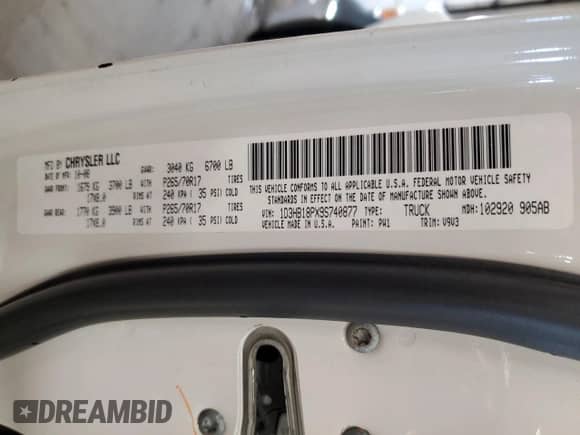 2009 Dodge 1500 SLT с VIN 1D3HB18PX9S740877, выставлен на аукционе Copart как лот 74973724 с пробегом 126 279 миль миль и На запчасти • Non repairable. История ставок и продаж доступна на DreamBid. Изображение 12.