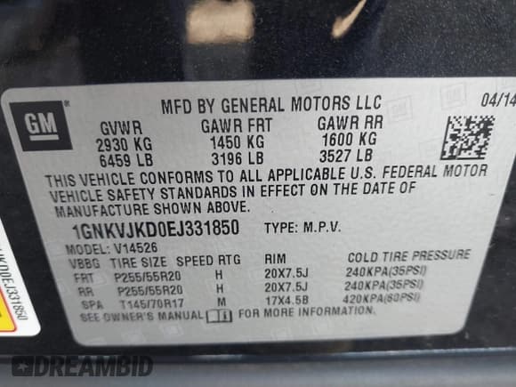 ✅ 2014 Chevrolet Traverse LTZ • VIN: 1GNKVJKD0EJ331850 • Лот: 43259004. Опубликован ранее на IAAI с пробегом 178 114 миль. Бесплатный доступ к архиву аукционных продаж из США и подробный отчёт об истории автомобиля на DreamBid. Изображение 9.