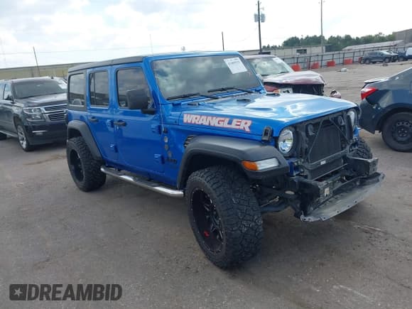 ✅ 2021 Jeep Wrangler Unlimited Sport Altitude • VIN: 1C4HJXDN1MW717458 • Lot: 43409535. Listed on IAAI with Not provided. Free auction sales archive from the USA and detailed vehicle history report at DreamBid. Image 1.