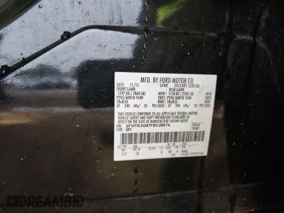 ✅ 2015 Ford Edge SE • VIN: 2FMTK3G97FBC28674 • Lot: 71155435. Wystawiony na Copart z przebiegiem 158 128 mil. Bezpłatny archiwum sprzedaży aukcyjnych z USA i szczegółowy raport historii pojazdu na DreamBid. Zdjęcie 14.