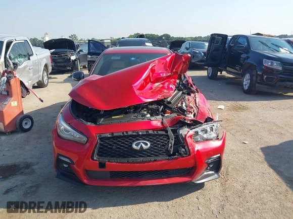 ✅ 2023 Infiniti Q50 Red Sport 400 • VIN: JN1FV7DP7PM570420 • Lot: 42904296. Listed on IAAI with 59,786 mi. Free auction sales archive from the USA and detailed vehicle history report at DreamBid. Image 11.