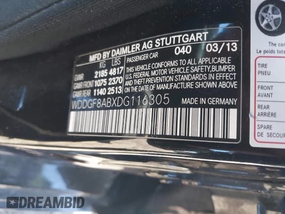 ✅ 2013 Mercedes-Benz C 300 Sport • VIN: WDDGF8ABXDG116305 • Lot: 43720552. Listed on IAAI with 97,409 mi. Free auction sales archive from the USA and detailed vehicle history report at DreamBid. Image 9.