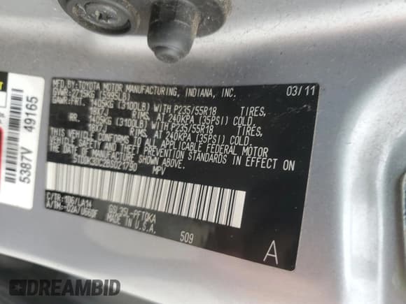 ✅ 2011 Toyota Sienna XLE • VIN: 5TDDK3DC2BS021790 • Лот: 89738505. Опубликован ранее на Copart с пробегом 271 209 миль. Бесплатный доступ к архиву аукционных продаж из США и подробный отчёт об истории автомобиля на DreamBid. Изображение 13.