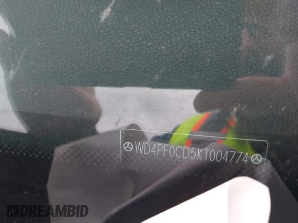 ✅ 2019 Mercedes-Benz Sprinter Cargo • VIN: WD4PF0CD5KT004774 • Lot: 41262434. Listed on IAAI with Not provided. Free auction sales archive from the USA and detailed vehicle history report at DreamBid. Image 7.