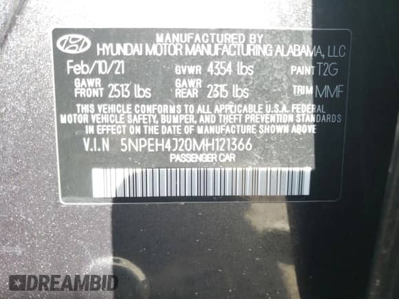 2021 Hyundai Sonata Limited z VIN 5NPEH4J20MH121366, wystawiony jako Copart lot #68053742 z przebiegiem 37 938 mil mil oraz . Historia ofert i sprzedaży dostępna na DreamBid. Obrazek 12.