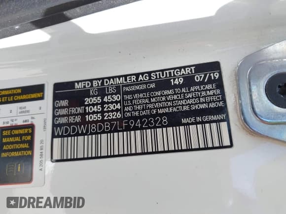 ✅ 2020 Mercedes-Benz C 300 • VIN: WDDWJ8DB7LF942328 • Lot: 42205061. Listed on IAAI with 64,832 mi. Free auction sales archive from the USA and detailed vehicle history report at DreamBid. Image 9.