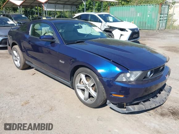 ✅ 2012 Ford Mustang GT Premium • VIN: 1ZVBP8CF1C5277764 • Lot: 43191730. Listed on IAAI with 52,459 mi. Free auction sales archive from the USA and detailed vehicle history report at DreamBid. Image 1.