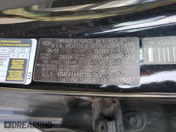 ✅ 2014 Kia Forte EX • VIN: KNAFX4A8XE5102964 • Lot: 91181975. Listed on Copart with 149,337 mi. Free auction sales archive from the USA and detailed vehicle history report at DreamBid. Image 13.