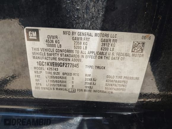 ✅ 2016 Chevrolet Silverado 2500HD LT • VIN: 1GC1KVE89GF277845 • Lot: 43040037. Wystawiony na IAAI z przebiegiem 56 497 mil. Bezpłatny archiwum sprzedaży aukcyjnych z USA i szczegółowy raport historii pojazdu na DreamBid. Zdjęcie 9.