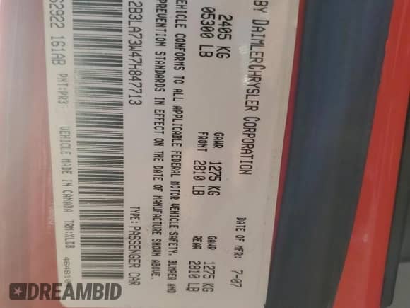 2007 Dodge Charger SRT-8 с VIN 2B3LA73W47H847713, выставлен на аукционе Copart как лот 72640934 с пробегом 90 359 миль миль и Списание • Salvage title. История ставок и продаж доступна на DreamBid. Изображение 12.