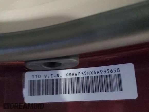 2004 Hyundai Sonata GLS with VIN KMHWF35HX4A935658, listed as a Copart auction lot 43435935 with 21,896 mi miles and Salvage title. Bid and sale history available at DreamBid. Image 12.