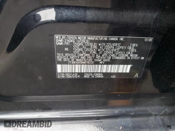 ✅ 2010 Toyota RAV4 Limited • VIN: 2T3DK4DV9AW018230 • Лот: 92012755. Опубликован ранее на Copart с пробегом 212 018 миль. Бесплатный доступ к архиву аукционных продаж из США и подробный отчёт об истории автомобиля на DreamBid. Изображение 12.