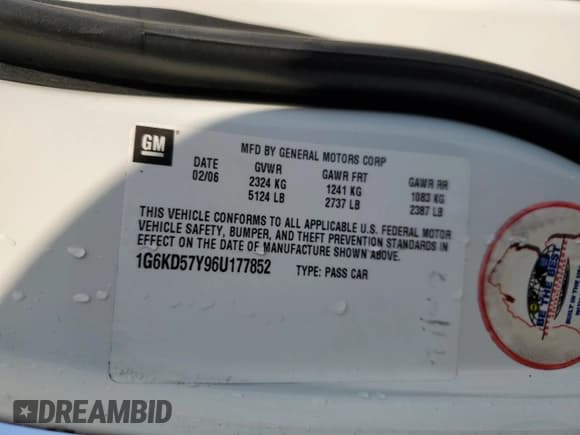 ✅ 2006 Cadillac DTS 1SC • VIN: 1G6KD57Y96U177852 • Lot: 81318155. Wystawiony na Copart z przebiegiem 109 011 mil. Bezpłatny archiwum sprzedaży aukcyjnych z USA i szczegółowy raport historii pojazdu na DreamBid. Zdjęcie 12.