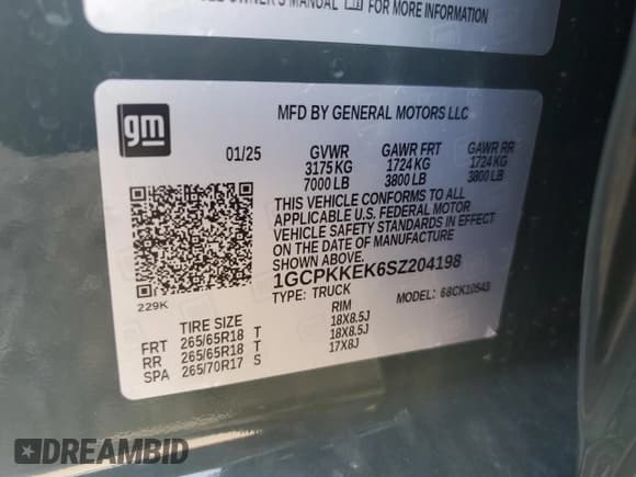 ✅ 2025 Chevrolet Silverado 1500 LT • VIN: 1GCPKKEK6SZ204198 • Лот: 84626255. Опубликован ранее на Copart с пробегом 6 285 миль. Бесплатный доступ к архиву аукционных продаж из США и подробный отчёт об истории автомобиля на DreamBid. Изображение 13.