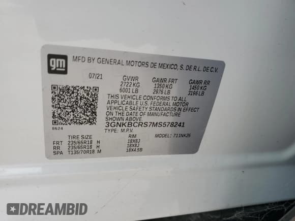 ✅ 2021 Chevrolet Blazer LT • VIN: 3GNKBCRS7MS578241 • Lot: 46196285. Wystawiony na Copart z przebiegiem 38 283 mil. Bezpłatny archiwum sprzedaży aukcyjnych z USA i szczegółowy raport historii pojazdu na DreamBid. Zdjęcie 14.