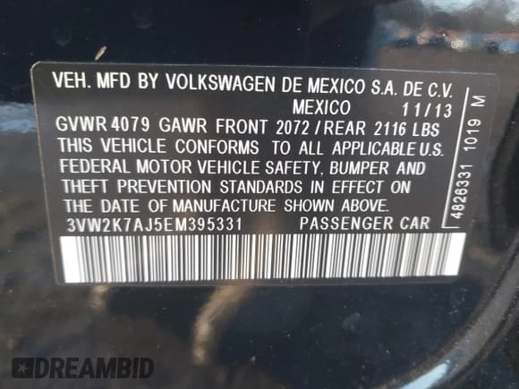 ✅ 2014 Volkswagen Jetta S • VIN: 3VW2K7AJ5EM395331 • Lot: 43845060. Wystawiony na IAAI z przebiegiem 144 663 mil. Bezpłatny archiwum sprzedaży aukcyjnych z USA i szczegółowy raport historii pojazdu na DreamBid. Zdjęcie 9.