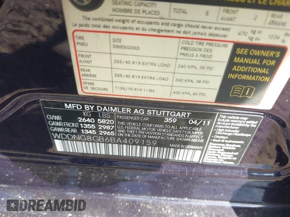 ✅ 2011 Mercedes-Benz S 550 • VIN: WDDNG8GB6BA409159 • Лот: 40561764. Опубликован ранее на IAAI с пробегом 195 628 миль. Бесплатный доступ к архиву аукционных продаж из США и подробный отчёт об истории автомобиля на DreamBid. Изображение 9.