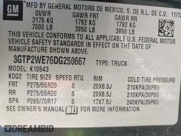 ✅ 2013 GMC Sierra 1500 SLT • VIN: 3GTP2WE76DG250667 • Lot: 43345981. Wystawiony na IAAI z przebiegiem 225 611 mil. Bezpłatny archiwum sprzedaży aukcyjnych z USA i szczegółowy raport historii pojazdu na DreamBid. Zdjęcie 9.
