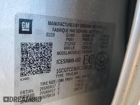 ✅ 2019 Chevrolet Colorado 4WD LT • VIN: 1GCGTCENXK1230119 • Lot: 87219695. Wystawiony na Copart z przebiegiem 126 482 mil. Bezpłatny archiwum sprzedaży aukcyjnych z USA i szczegółowy raport historii pojazdu na DreamBid. Zdjęcie 12.