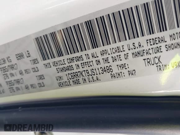 ✅ 2018 Ram 1500 Tradesman • VIN: 1C6RR7KT9JS113486 • Lot: 41360550. Listed on IAAI with 127,332 mi. Free auction sales archive from the USA and detailed vehicle history report at DreamBid. Image 9.