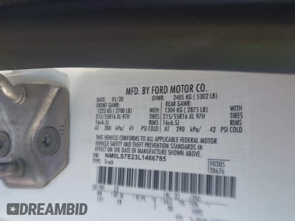 ✅ 2020 Ford Transit Connect XL • VIN: NM0LS7E23L1466785 • Lot: 42900820. Wystawiony na IAAI z przebiegiem Nie podano. Bezpłatny archiwum sprzedaży aukcyjnych z USA i szczegółowy raport historii pojazdu na DreamBid. Zdjęcie 9.