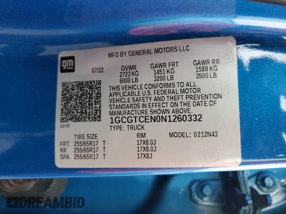 ✅ 2022 Chevrolet Colorado 4WD LT • VIN: 1GCGTCEN0N1260332 • Лот: 64435224. Опубликован ранее на Copart с пробегом 37 004 миль. Бесплатный доступ к архиву аукционных продаж из США и подробный отчёт об истории автомобиля на DreamBid. Изображение 13.