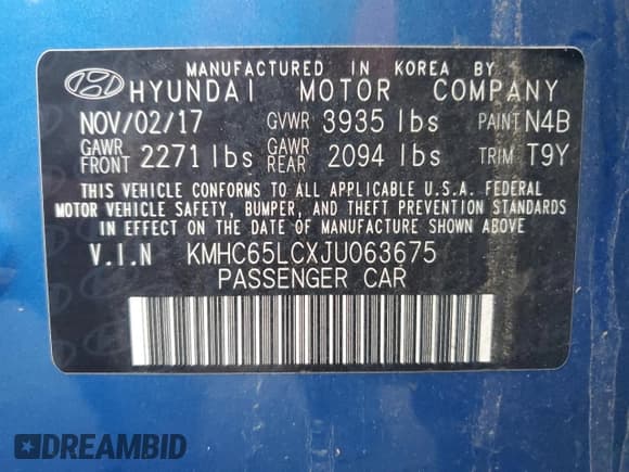 ✅ 2018 Hyundai Ioniq Blue • VIN: KMHC65LCXJU063675 • Лот: 83433294. Опубликован ранее на Copart с пробегом 296 462 миль. Бесплатный доступ к архиву аукционных продаж из США и подробный отчёт об истории автомобиля на DreamBid. Изображение 13.