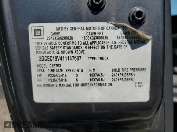 ✅ 2001 Chevrolet Silverado 1500 LS • VIN: 2GCEC19V411147607 • Лот: 66346004. Опубликован ранее на Copart с пробегом 182 352 миль. Бесплатный доступ к архиву аукционных продаж из США и подробный отчёт об истории автомобиля на DreamBid. Изображение 13.