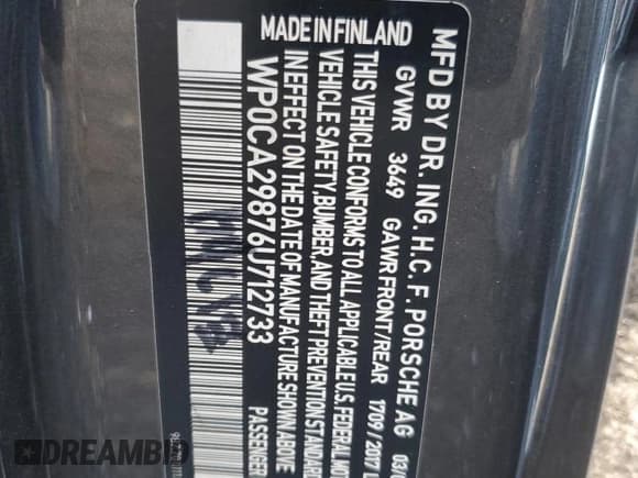✅ 2006 Porsche Boxster • VIN: WP0CA29876U712733 • Lot: 80086324. Listed on Copart with 135,844 mi. Free auction sales archive from the USA and detailed vehicle history report at DreamBid. Image 13.