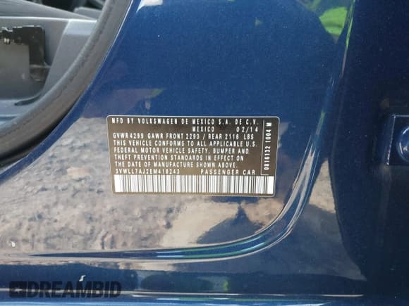 ✅ 2014 Volkswagen Jetta TDI w/Premium/Nav • VIN: 3VWLL7AJ2EM418243 • Лот: 41661444. Опубликован ранее на IAAI с пробегом 138 083 миль. Бесплатный доступ к архиву аукционных продаж из США и подробный отчёт об истории автомобиля на DreamBid. Изображение 9.