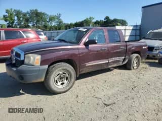 2005 Dodge Dakota ST with VIN 1D7HW28K95S363689, listed as a Copart auction lot 60619324 with 175,854 mi miles and Salvage title. Bid and sale history available at DreamBid. Image 1.