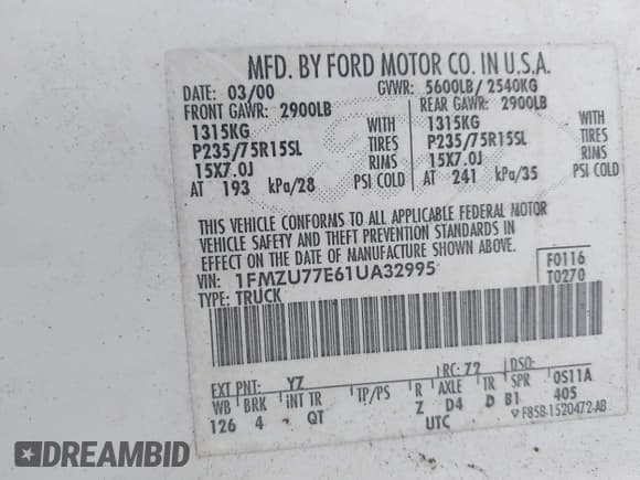 ✅ 2001 Ford Explorer Sport Trac • VIN: 1FMZU77E61UA32995 • Lot: 42249255. Wystawiony na IAAI z przebiegiem 307 869 mil. Bezpłatny archiwum sprzedaży aukcyjnych z USA i szczegółowy raport historii pojazdu na DreamBid. Zdjęcie 9.
