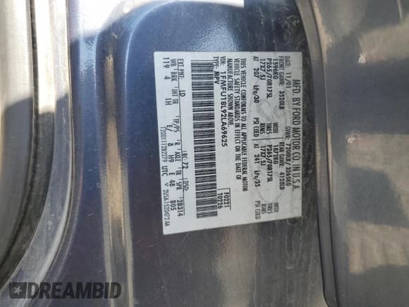 ✅ 2002 Ford Expedition Eddie Bauer • VIN: 1FMFU18L92LA69625 • Lot: 63660295. Listed on Copart with 152,510 mi. Free auction sales archive from the USA and detailed vehicle history report at DreamBid. Image 13.