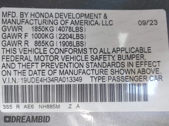 ✅ 2024 Acura Integra w/A-Spec Package • VIN: 19UDE4H34RA013349 • Lot: 43510337. Wystawiony na IAAI z przebiegiem 28 812 mil. Bezpłatny archiwum sprzedaży aukcyjnych z USA i szczegółowy raport historii pojazdu na DreamBid. Zdjęcie 9.