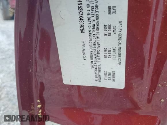 ✅ 1999 Oldsmobile 88 LS • VIN: 1G3HN52K3X4809754 • Лот: 60728575. Опубликован ранее на Copart с пробегом 58 071 миль. Бесплатный доступ к архиву аукционных продаж из США и подробный отчёт об истории автомобиля на DreamBid. Изображение 12.