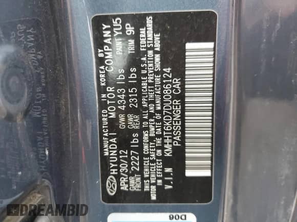 2013 Hyundai Genesis Coupe R-Spec с VIN KMHHT6KD7DU086124, выставлен на аукционе Copart как лот 45180255 с пробегом 98 774 миль миль и Списание • Salvage title. История ставок и продаж доступна на DreamBid. Изображение 12.