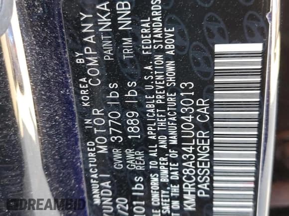 ✅ 2020 Hyundai Venue SEL • VIN: KMHRC8A34LU043013 • Lot: 48669515. Listed on Copart with 15,772 mi. Free auction sales archive from the USA and detailed vehicle history report at DreamBid. Image 12.