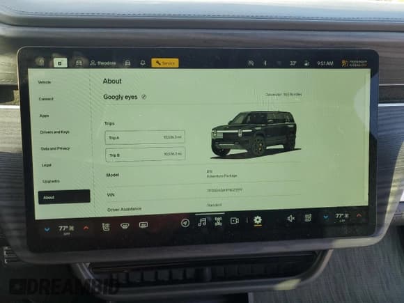 ✅ 2023 Rivian R1S Adventure • VIN: 7PDSGABA1PN023597 • Lot: 85072304. Wystawiony na Copart z przebiegiem 10 536 mil. Bezpłatny archiwum sprzedaży aukcyjnych z USA i szczegółowy raport historii pojazdu na DreamBid. Zdjęcie 9.