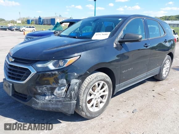 ✅ 2018 Chevrolet Equinox LS • VIN: 3GNAXHEV4JL347605 • Lot: 43313680. Listed on IAAI with 94,047 mi. Free auction sales archive from the USA and detailed vehicle history report at DreamBid. Image 2.