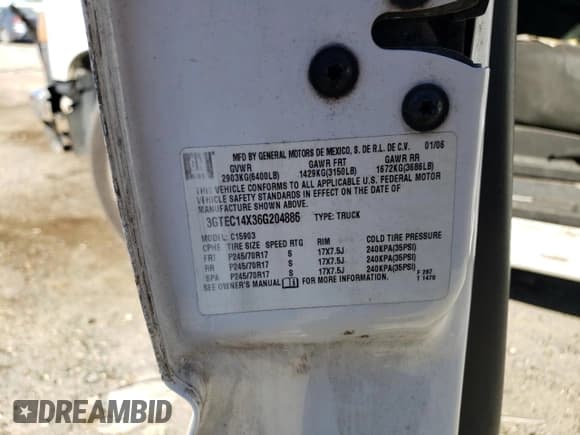 ✅ 2006 GMC Sierra 1500 Work Truck • VIN: 3GTEC14X36G204886 • Lot: 86640065. Listed on Copart with Not provided. Free auction sales archive from the USA and detailed vehicle history report at DreamBid. Image 12.