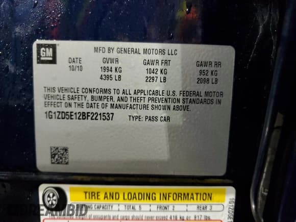 ✅ 2011 Chevrolet Malibu 2LT • VIN: 1G1ZD5E12BF221537 • Лот: 44324945. Опубликован ранее на Copart с пробегом 87 630 миль. Бесплатный доступ к архиву аукционных продаж из США и подробный отчёт об истории автомобиля на DreamBid. Изображение 12.