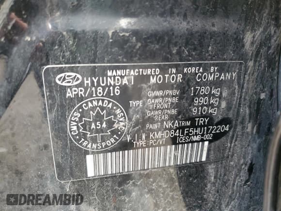 ✅ 2017 Hyundai Elantra Limited • VIN: KMHD84LF5HU172204 • Лот: 86801145. Опубликован ранее на Copart с пробегом 161 106 миль. Бесплатный доступ к архиву аукционных продаж из США и подробный отчёт об истории автомобиля на DreamBid. Изображение 13.