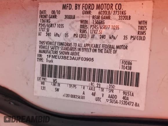 ✅ 2010 Ford Explorer Sport Trac XLT • VIN: 1FMEU3BE3AUF03905 • Лот: 56281405. Опубликован ранее на Copart с пробегом 138 110 миль. Бесплатный доступ к архиву аукционных продаж из США и подробный отчёт об истории автомобиля на DreamBid. Изображение 13.