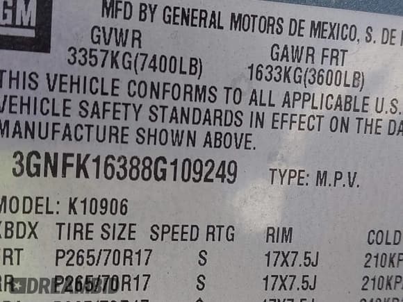 ✅ 2008 Chevrolet Suburban LTZ • VIN: 3GNFK16388G109249 • Lot: 43644641. Wystawiony na IAAI z przebiegiem 296 691 mil. Bezpłatny archiwum sprzedaży aukcyjnych z USA i szczegółowy raport historii pojazdu na DreamBid. Zdjęcie 9.