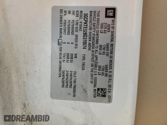 ✅ 2011 Chevrolet Silverado 1500 LTZ • VIN: 3GCPKTE32BG378574 • Lot: 63234654. Listed on Copart with 157,713 mi. Free auction sales archive from the USA and detailed vehicle history report at DreamBid. Image 12.