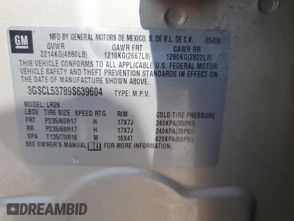 ✅ 2009 Saturn VUE XR • VIN: 3GSCL53789S639604 • Lot: 64697255. Wystawiony na Copart z przebiegiem 224 654 mil. Bezpłatny archiwum sprzedaży aukcyjnych z USA i szczegółowy raport historii pojazdu na DreamBid. Zdjęcie 13.