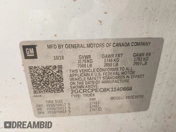 ✅ 2019 Chevrolet Silverado 1500 LT • VIN: 2GCRCPEC8K1140668 • Lot: 42362834. Wystawiony na IAAI z przebiegiem 138 474 mil. Bezpłatny archiwum sprzedaży aukcyjnych z USA i szczegółowy raport historii pojazdu na DreamBid. Zdjęcie 9.